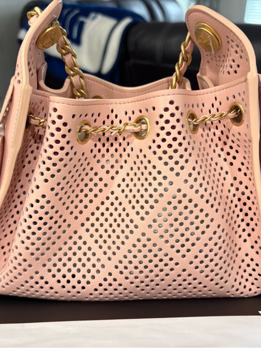 CHANEL Light Pink Perforated Leather 25 Mini Bag with Gold Hardware - Picture 4 of 11